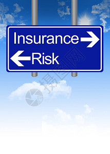 路标上的保险或风险困境图片