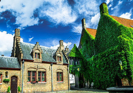 Bruges历史石块建筑的图片