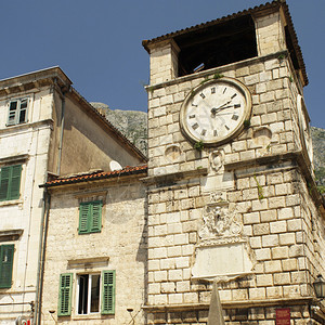 老城科托尔黑山的钟楼图片