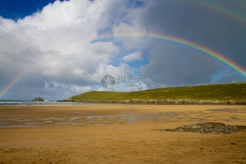 Crantock海滩彩虹图片