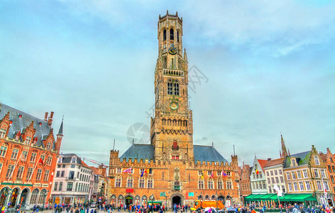 比利时西佛兰德斯省中世纪钟楼布鲁日贝尔弗里BelfryofB图片