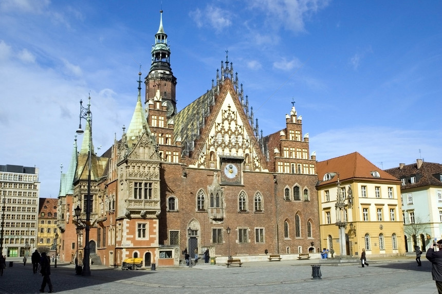 波兰沃克洛夫市具有地标传统图片