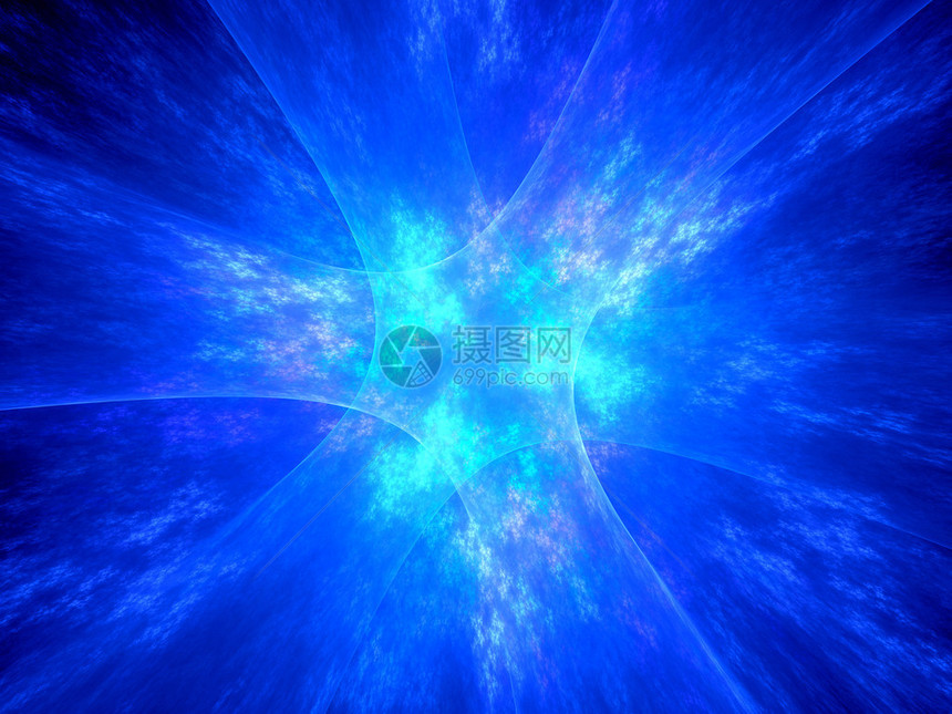 太空中蓝光闪耀的幻想爆炸计算机生成了抽图片