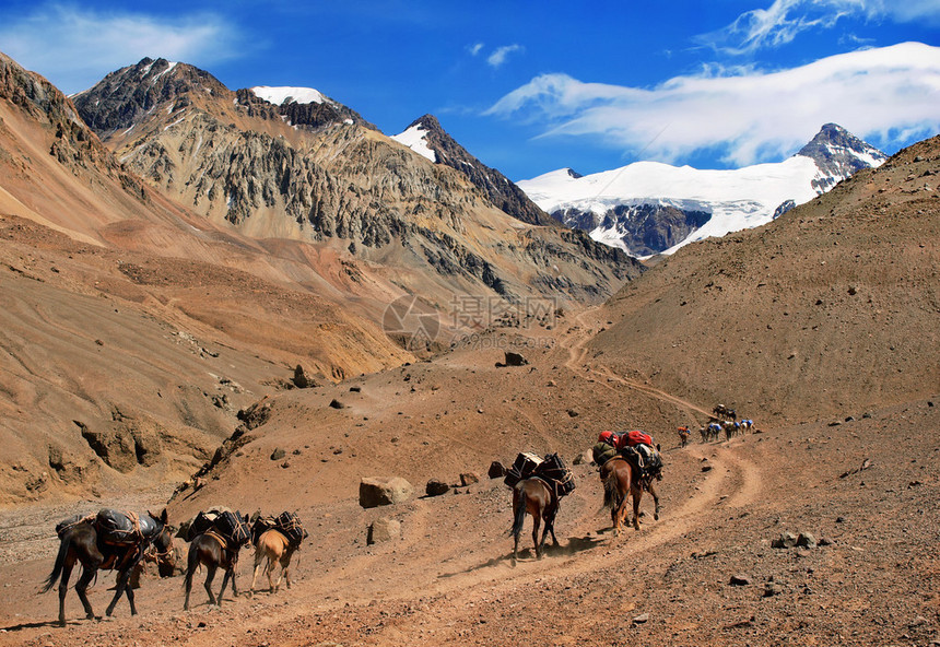 阿根廷和南美洲的安第斯山脉山地风景全徒图片