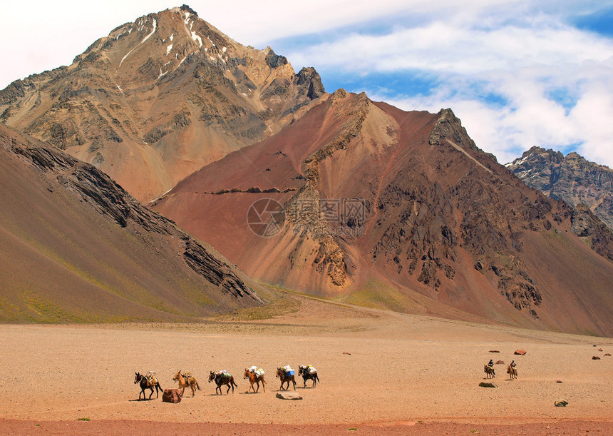 阿根廷和南美洲的安第斯山脉山地风景全徒图片