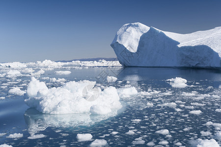格陵兰的冰川和冰山在迪斯科图片