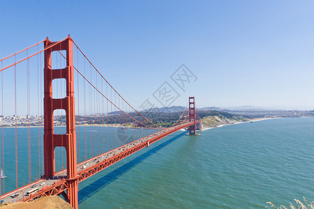 以旧金山为背景的金门大桥图片
