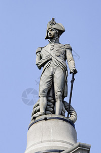 英国伦敦Trafalgar广场的Nelson专栏上的Nels图片