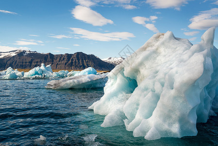 冰岛Jokulsarlon环礁湖冰高清图片