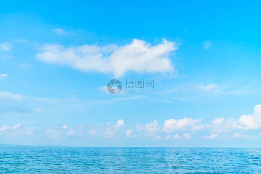 海洋和大海蓝天白云图片