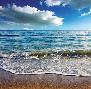 希腊的夏日海滩海沙滩图片