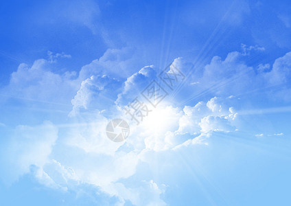 蓝天白云和阳光图片
