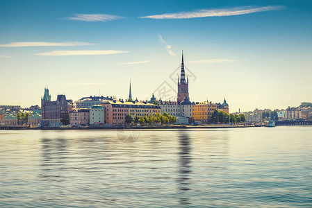 瑞典斯德哥尔摩旧城或GamlaStan的景图片