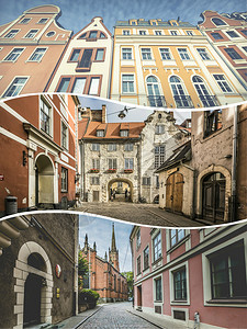 Riga拉脱维亚图像拼凑旅行背景图片