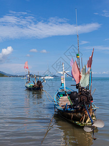 在苏梅岛泰国的传统泰国小船图片