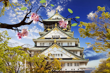 日本大阪城堡用于ad图片