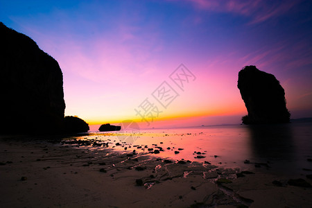 泰国甲米美丽的日落图片