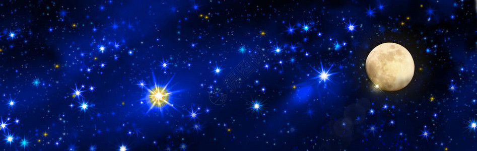 夜空中的星蓝色背景图片