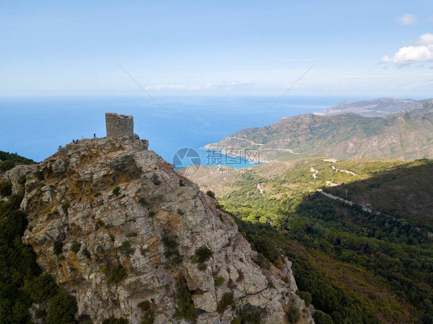 法国科西嘉岛塞内卡塔的鸟瞰图图片
