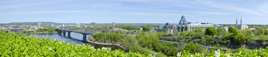 加拿大国会后城景全加拿大渥太华山背图片