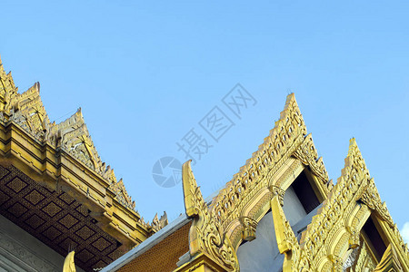 泰国曼谷著名的大佛寺金佛建筑图建楼详图片