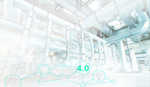 行业网络概念形象带有网络图标的工厂业管道智能图片