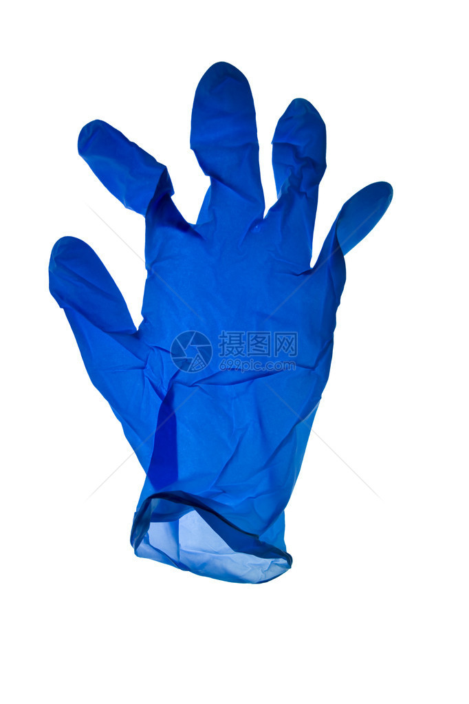 蓝乳胶手套图片