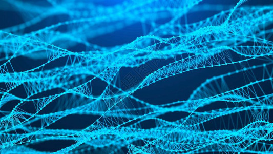 音乐抽象蓝色背景与DNA的分子背景具有连接点和线的网络概念未来科技AI元素大数据可视化声波背景图片