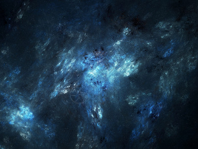 蓝光星云深空计算机生成了抽象的图片