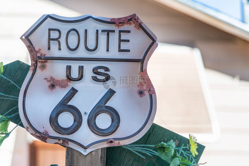 亚利桑那州历史悠久的66号公路标志图片