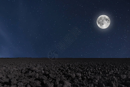 与月亮和星的夜空背景满月背景图片