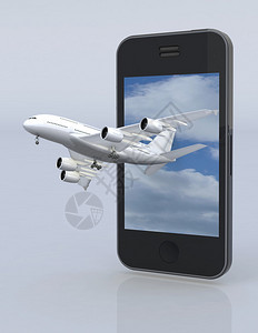 智能手机和飞机3d插图图片