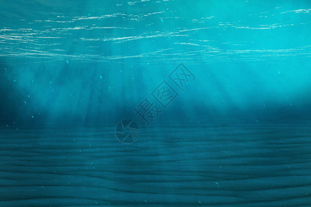 海水海洋和体积光照的海底蓝色底深层图片