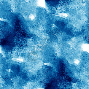 蓝色抽象海浪水彩色无缝纹图片