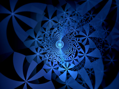 蓝光的分形艺术作品计算机生成抽图片