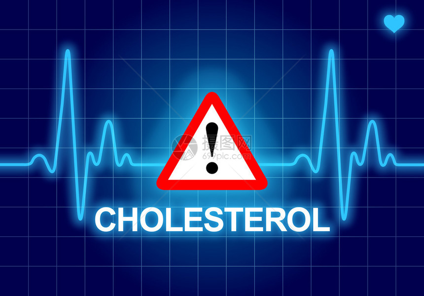 CHOLESTEROL在蓝色心率监测器上写道图片