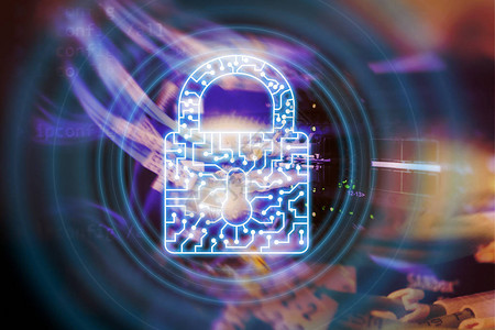 网络安全锁定图标信息隐私数据保护互联网和技术概念InternetandTechn图片