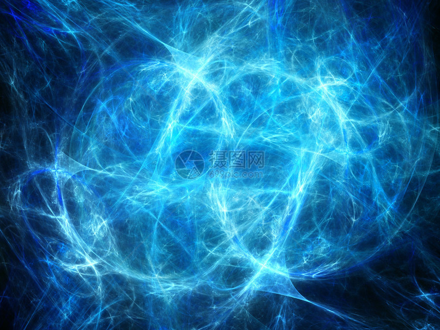 深空物质和反物质中蓝色发光高电能等离子体图片