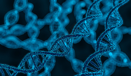 DNA发光分子的3D渲染插图图片