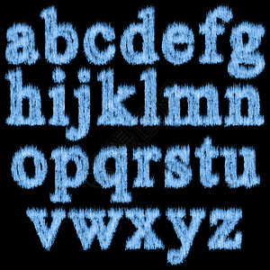 黑色背景的蓝火燃烧字体的小字母blackblackb图片