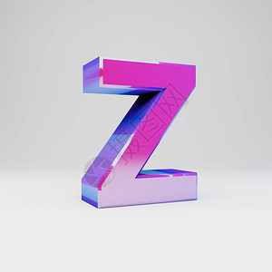 3d字母Z大写渲染多色金属字体图片