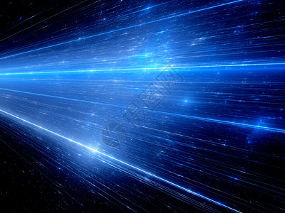 计算机在空间技术和未来的蓝色发光线上生成了抽象背景图片