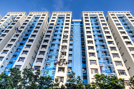 一个典型的新加坡高楼公共住宅区高清图片