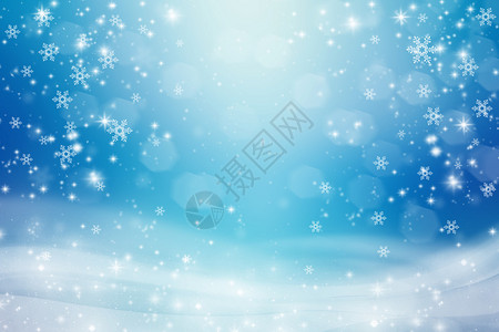 蓝色圣诞散景背上的白色雪花图片