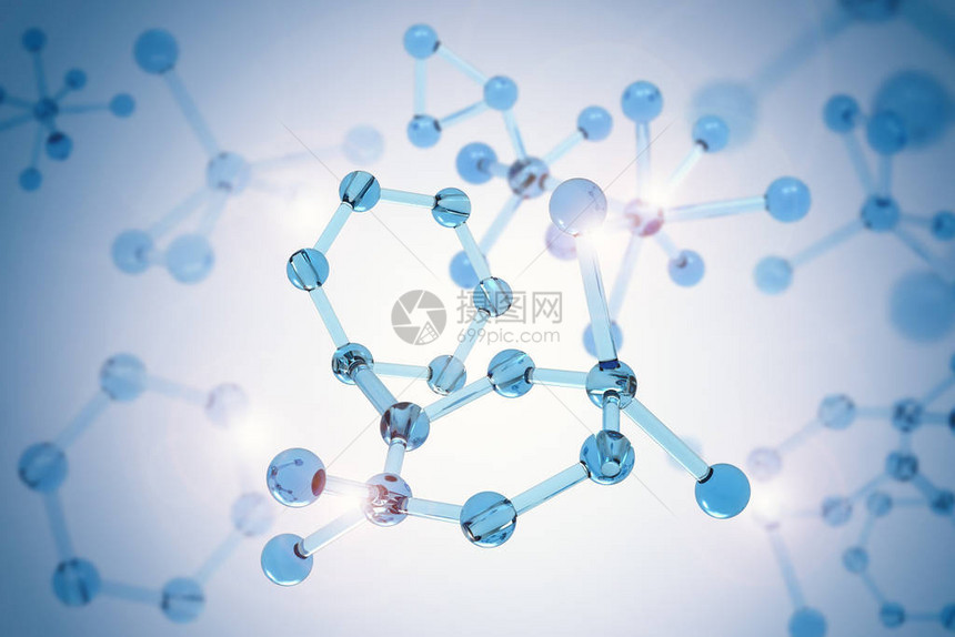 蓝色背景上的3d渲染图片