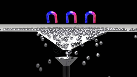 3D投球与磁铁和漏斗安图片