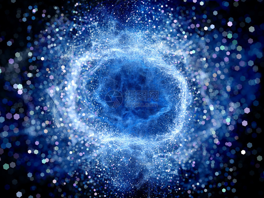 空间中高能功率场爆炸与粒子计算机生图片
