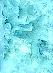湿的蓝色水彩画背景图片