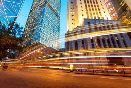 夜晚的现代城市香港图片