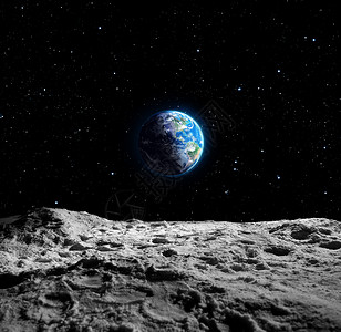 从月球表面看地球背景图片